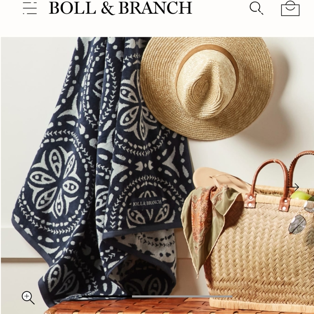 Boll & Branch Beach Towel Blue